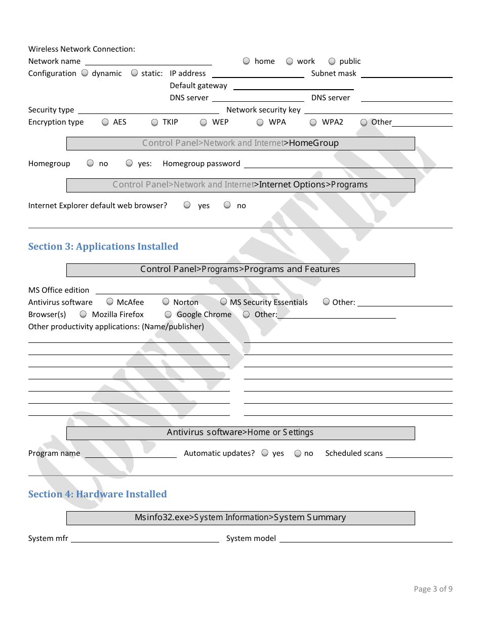 Computer Inventory and Maintenance Template - Confidential, Page 3