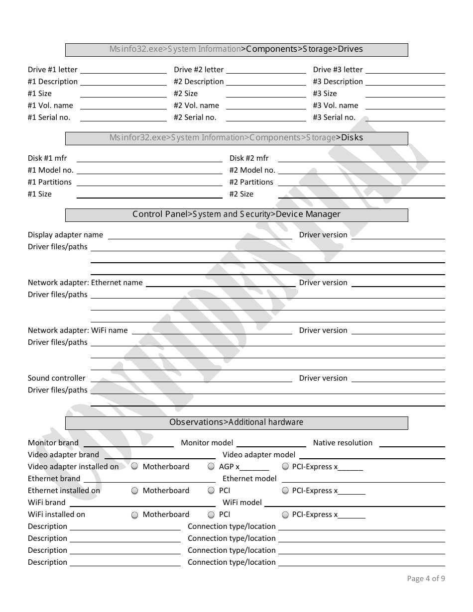Computer Inventory and Maintenance Template - Confidential, Page 4