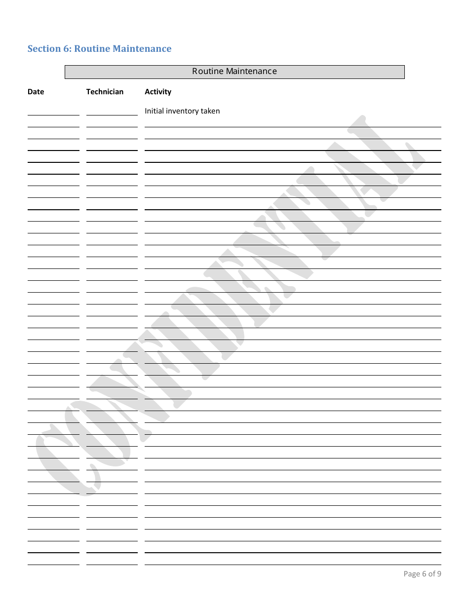 Computer Inventory and Maintenance Template - Confidential, Page 6