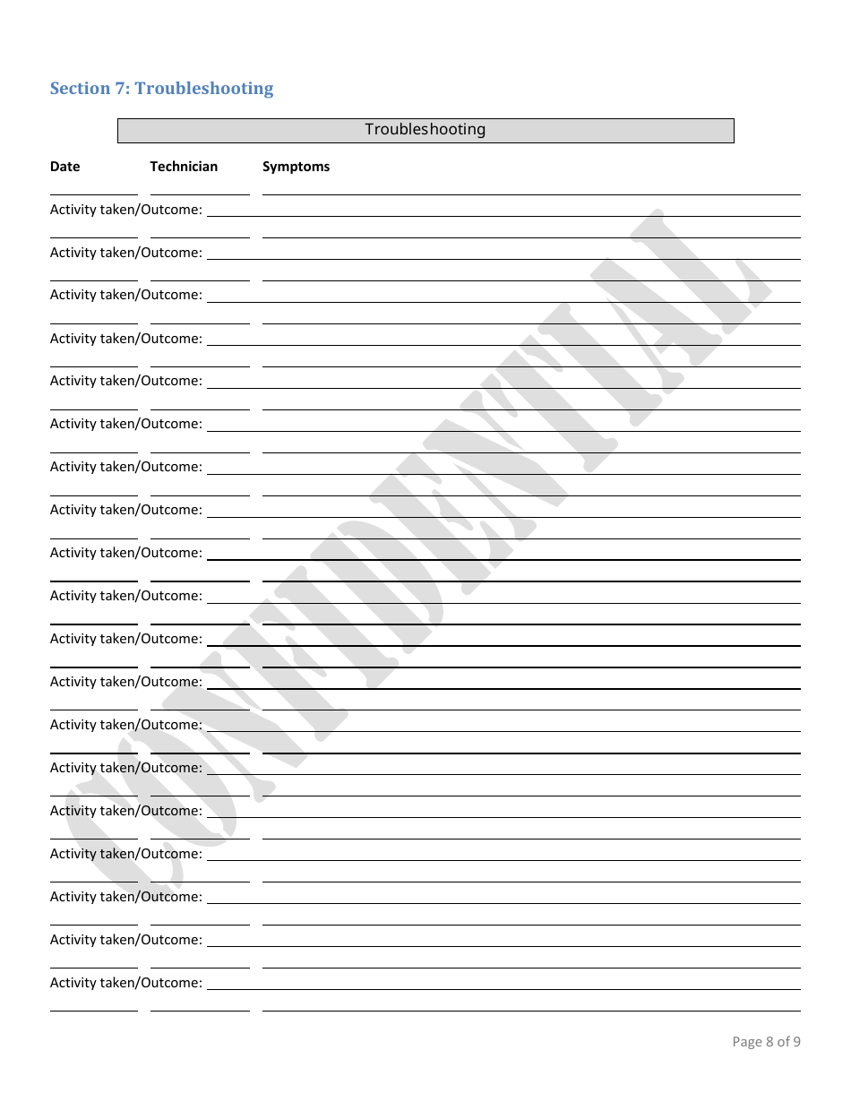 Computer Inventory and Maintenance Template - Confidential, Page 8