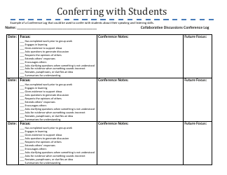 Conferring With Students - Conference Log - Wisconsin, Page 3