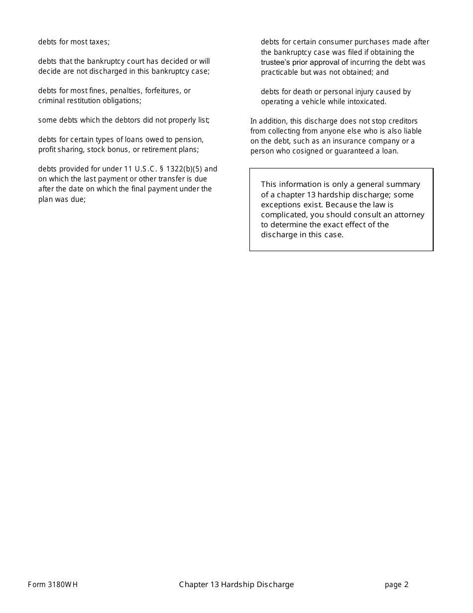 Official Form 3180WH Order of Discharge, Page 2