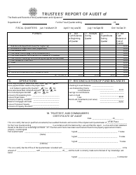 Document preview: Trustees' Report Form of Audit - Veterans of Foreign Wars of the United States
