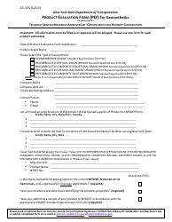Document preview: Form GE-335 Product Evaluation Form (Pef) for Geosynthetics - New York