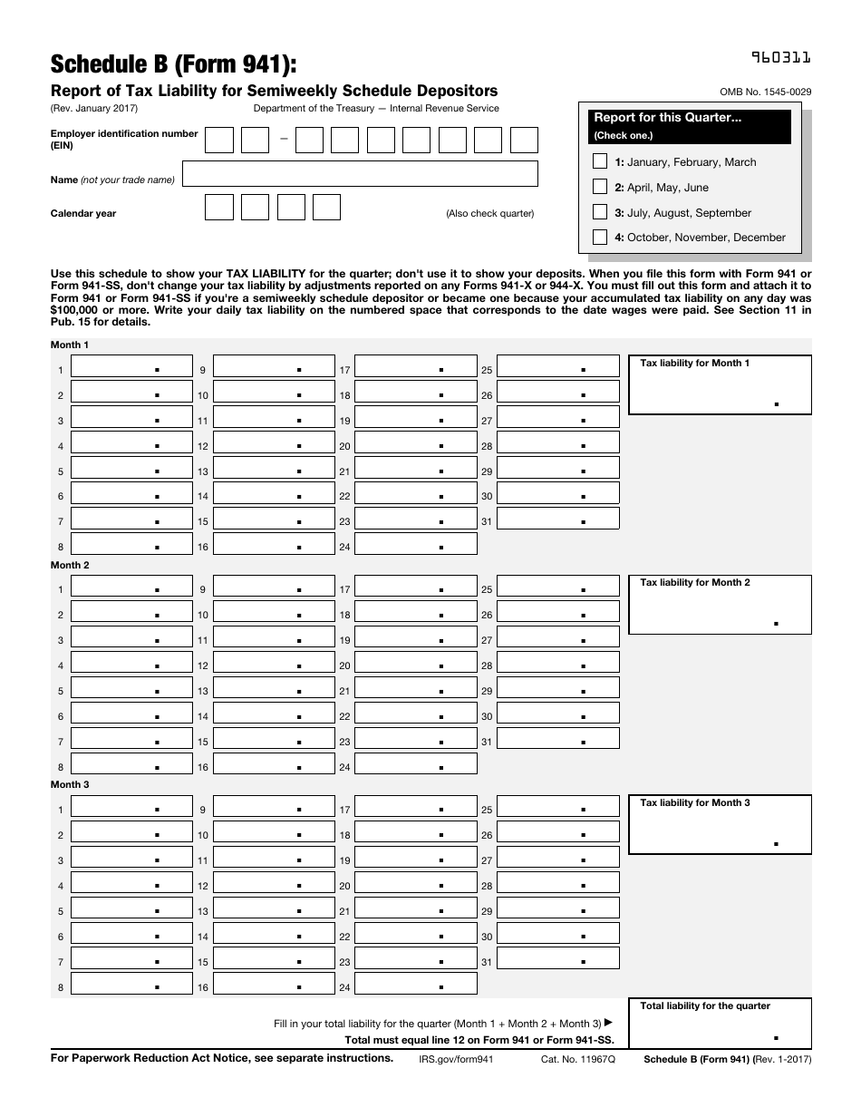 Form 941 Excel Template