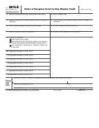 Document preview: IRS Form 8874-B Notice of Recapture Event for New Markets Credit
