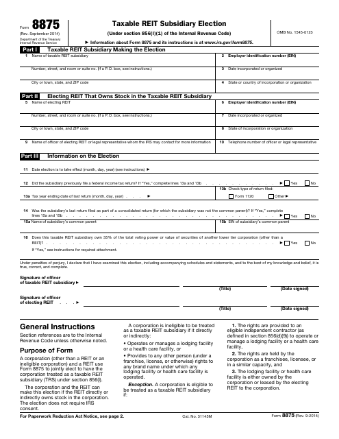 IRS Form 8875  Printable Pdf
