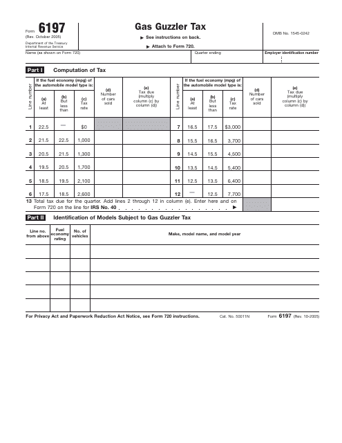 IRS Form 6197  Printable Pdf