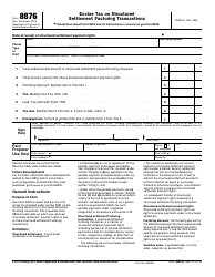 IRS Form 8876 Excise Tax on Structured Settlement Factoring Transactions