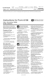 Document preview: Instructions for IRS Form 6198 At-Risk Limitations