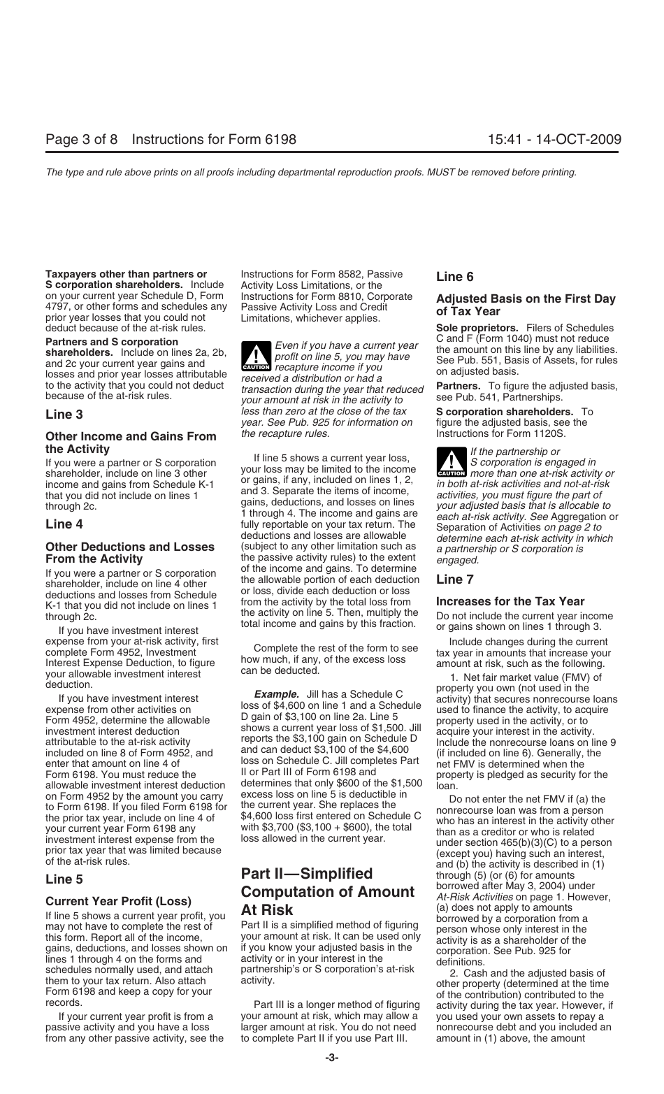 Instructions for IRS Form 6198 At-Risk Limitations, Page 3