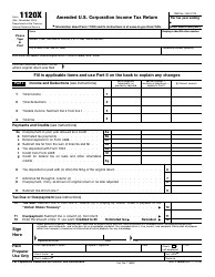 Document preview: IRS Form 1120-X Amended U.S. Corporation Income Tax Return