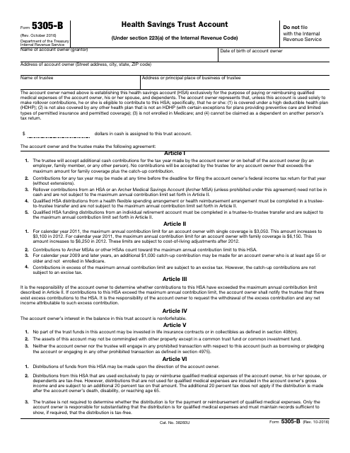 IRS Form 5305-B  Printable Pdf