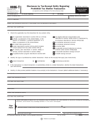 Document preview: IRS Form 8886-T Disclosure by Tax-Exempt Entity Regarding Prohibited Tax Shelter Transaction