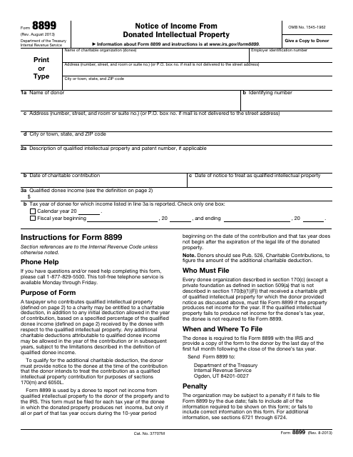 IRS Form 8899  Printable Pdf