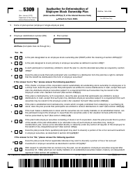 Document preview: IRS Form 5309 Application for Determination of Employee Stock Ownership Plan