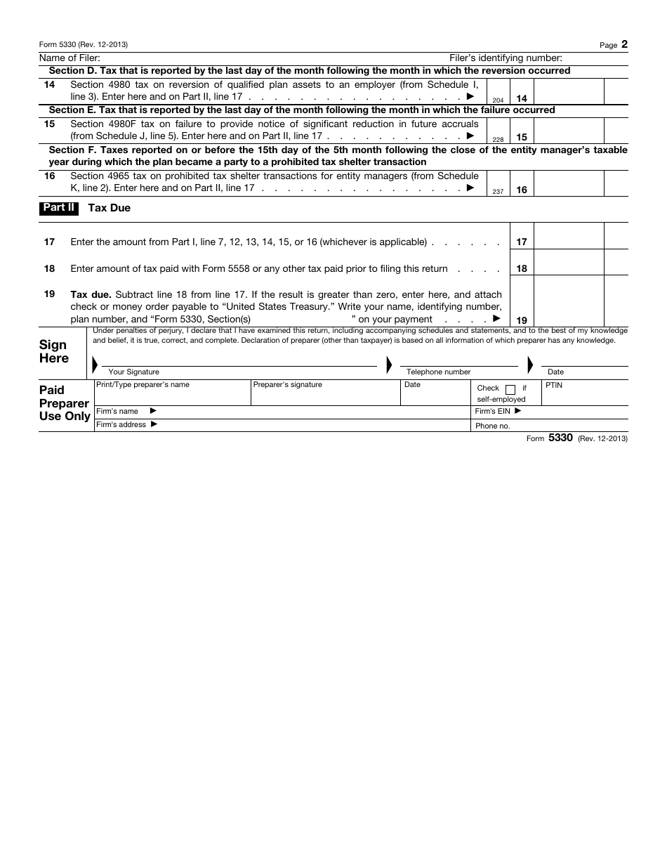 IRS Form 5330 - Fill Out, Sign Online and Download Fillable PDF ...