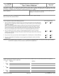 Document preview: IRS Form 13775 Tax Check Waiver