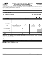 IRS Form 3491 Consumer Cooperative Exemption Application