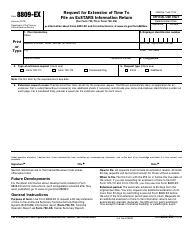 Document preview: IRS Form 8809-EX Request for Extension of Time to File an Exstars Information Return (For Form 720to or Form 720cs)