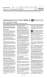 Document preview: Instructions for IRS Form 8609-A Annual Statement for Low-Income Housing Credit