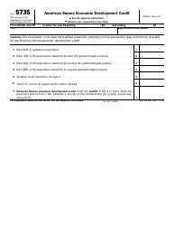 Document preview: IRS Form 5735 American Samoa Economic Development Credit