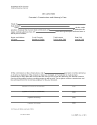 IRS Form 4421 Declaration - Executor&#039;s Commissioner&#039;s and Attorney&#039;s Fees