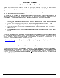 Form SSA-1699 &quot;Registration for Appointed Representative Services and Direct Payment&quot;, Page 2
