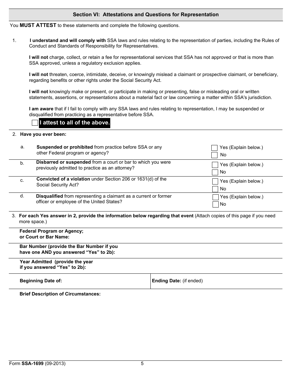Form SSA-1699 Registration for Appointed Representative Services and Direct Payment, Page 7