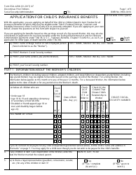 Form SSA-4-BK Application for Child&#039;s Insurance Benefits