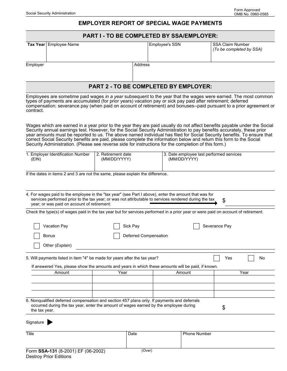 Form Ssa 131 Fill Out Sign Online And Download Fillable Pdf Templateroller 4996