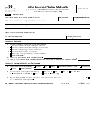 Document preview: IRS Form 56 Notice Concerning Fiduciary Relationship