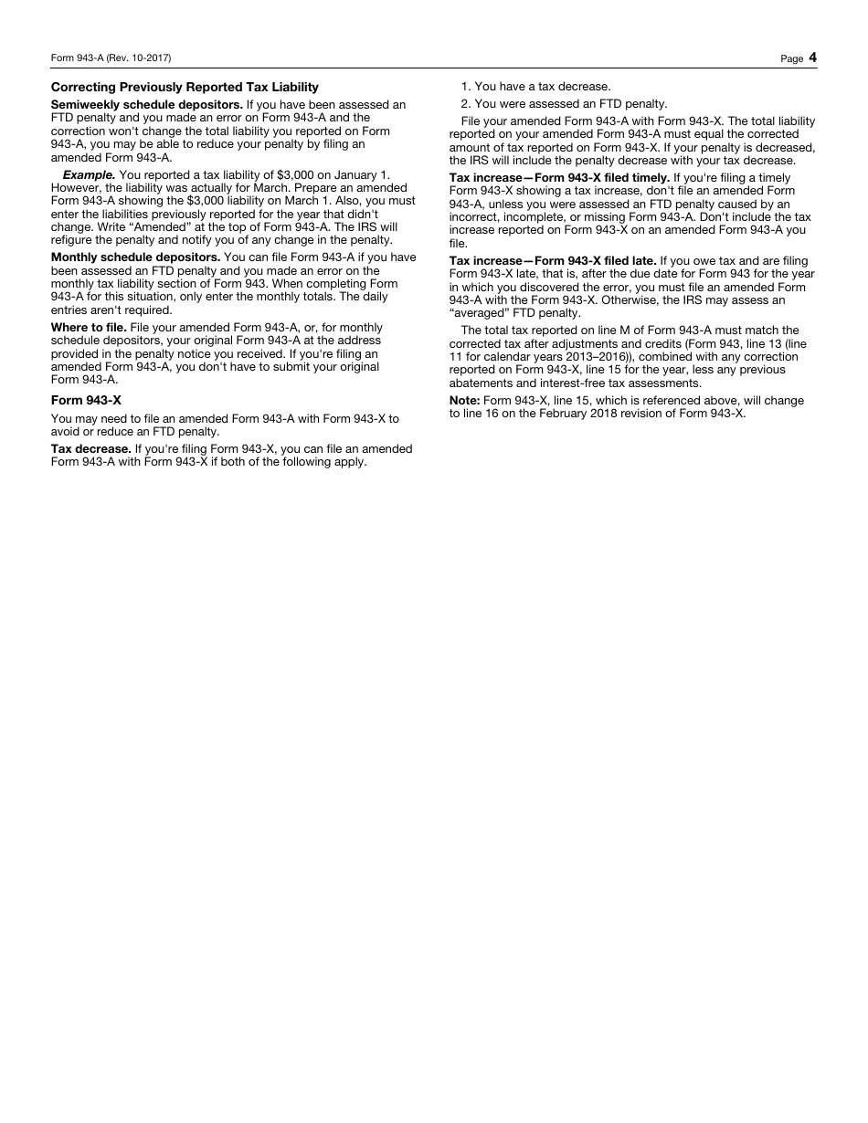 IRS Form 943-A Agricultural Employers Record of Federal Tax Liability, Page 4