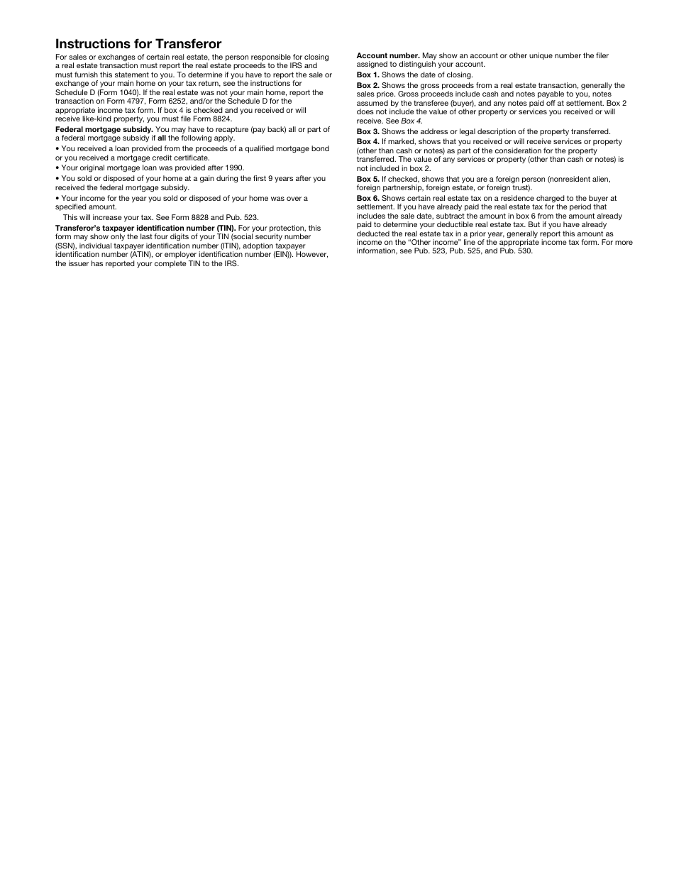 IRS Form 1099-S Proceeds From Real Estate Transactions, Page 4