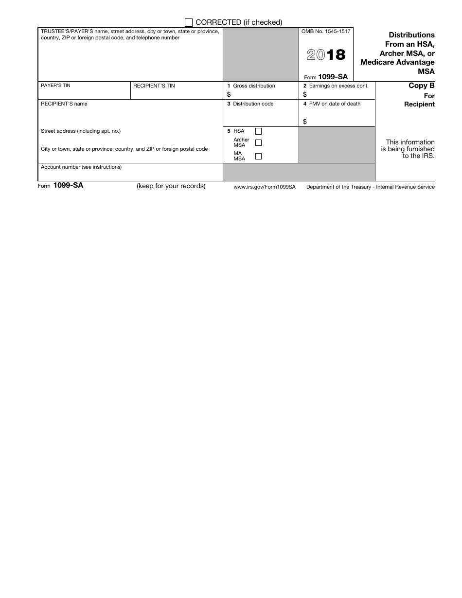 IRS Form 1099-SA Distributions From an Hsa, Archer Msa, or Medicare Advantage Msa, Page 2