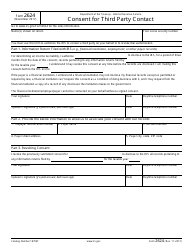 IRS Form 2624 Consent for Third Party Contact
