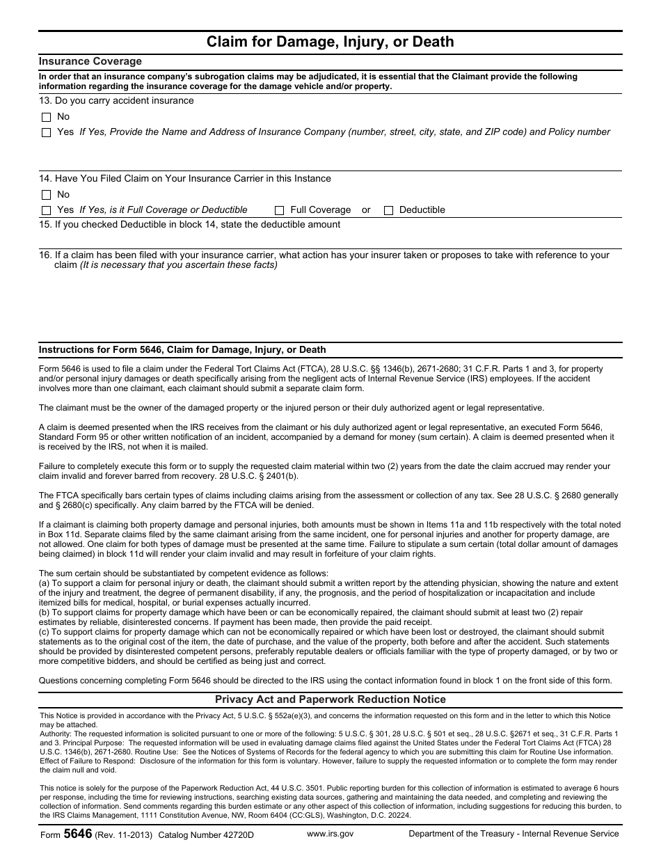 IRS Form 5646 - Fill Out, Sign Online and Download Fillable PDF ...