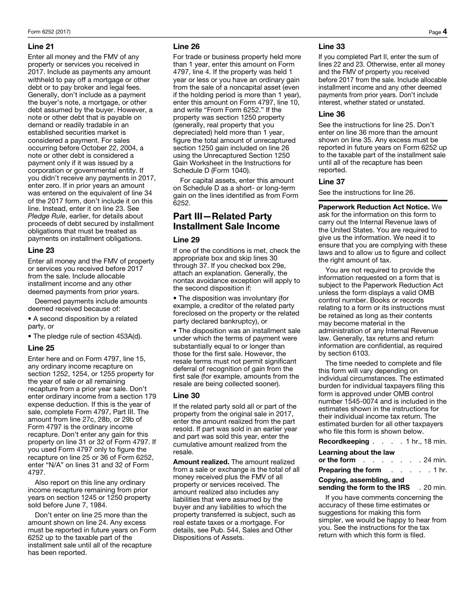 IRS Form 6252 Installment Sale Income, Page 4