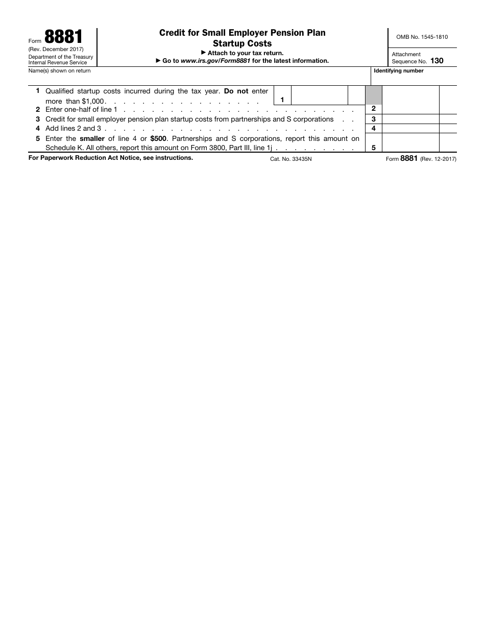 IRS Form 8881 Fill Out, Sign Online and Download Fillable PDF