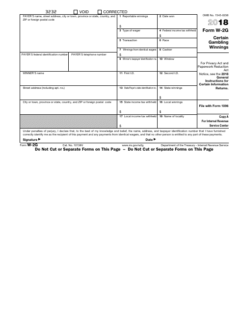 Fillable Form W 2g Printable Forms Free Online