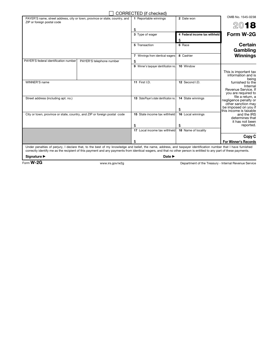 IRS Form W-2g Certain Gambling Winnings, Page 4