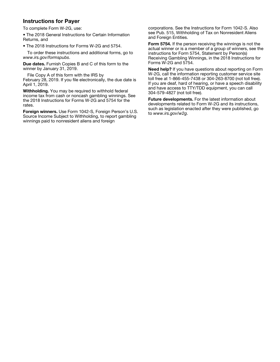 IRS Form W-2g Certain Gambling Winnings, Page 8