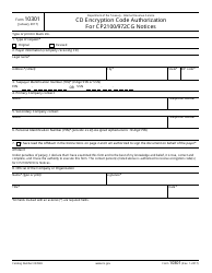 IRS Form 10301 Cd Encryption Code Authorization for Cp2100/972cg Notices