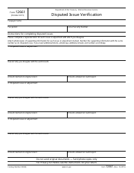 Document preview: IRS Form 12661 Disputed Issue Verification