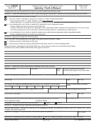 Document preview: IRS Form 14039 Identity Theft Affidavit
