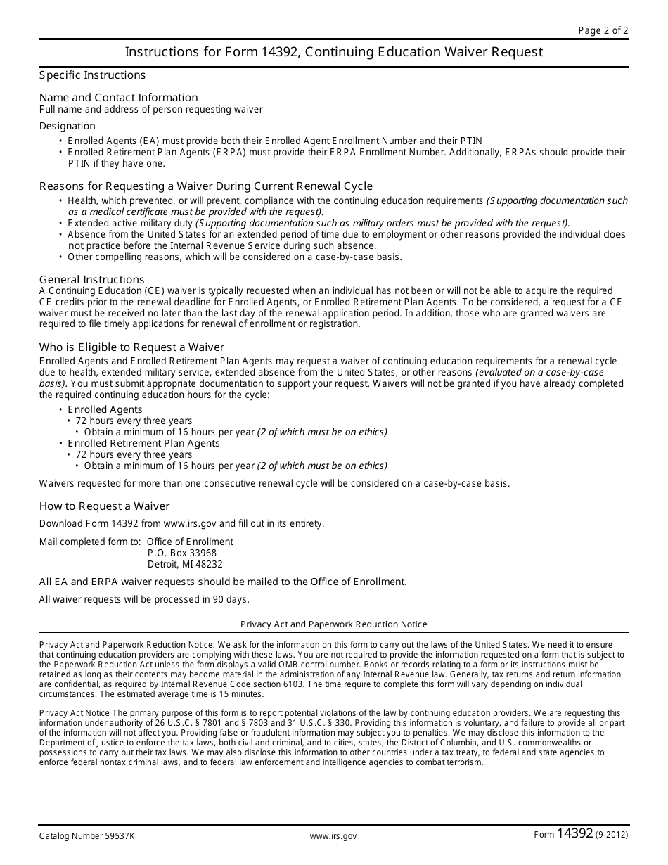 IRS Form 14392 - Fill Out, Sign Online and Download Fillable PDF ...