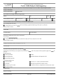 IRS Form 15103 Form 1040 Return Delinquency