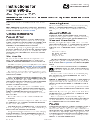 Document preview: Instructions for IRS Form 990-BL Information and Initial Excise Tax Return for Black Lung Benefit Trusts and Certain Related Persons