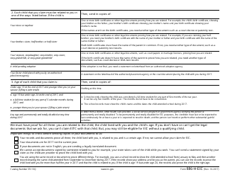 IRS Form 886-H-EIC Documents You Need to Send to Claim the Earned Income Credit on the Basis of a Qualifying Child or Children, Page 2