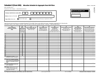 Document preview: IRS Form 940 Schedule R Allocation Schedule for Aggregate Form 940 Filers